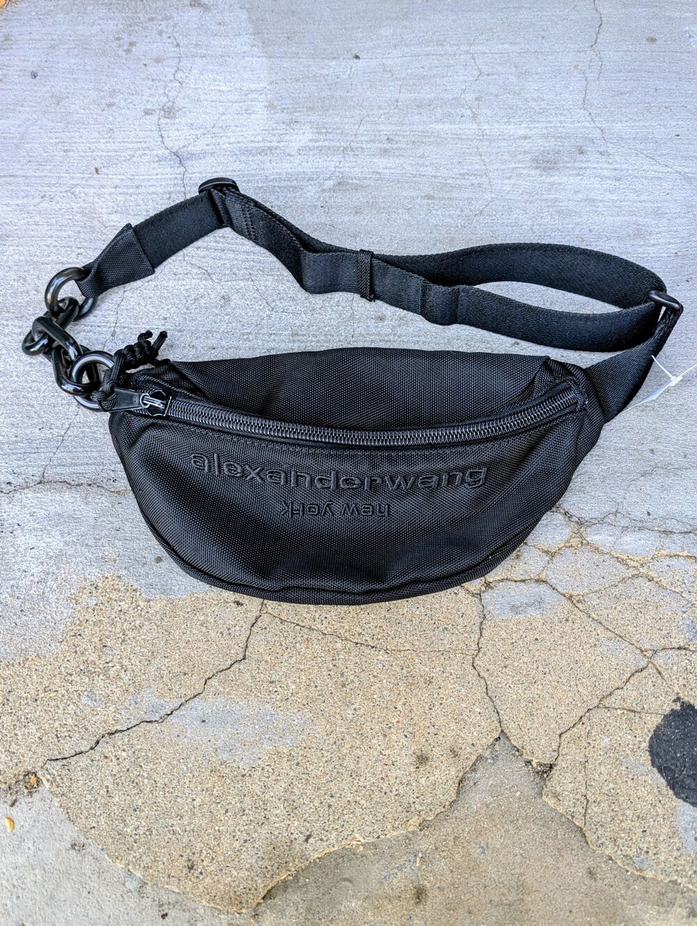 Alexander Wang Black Embossed Logo Belt Bag